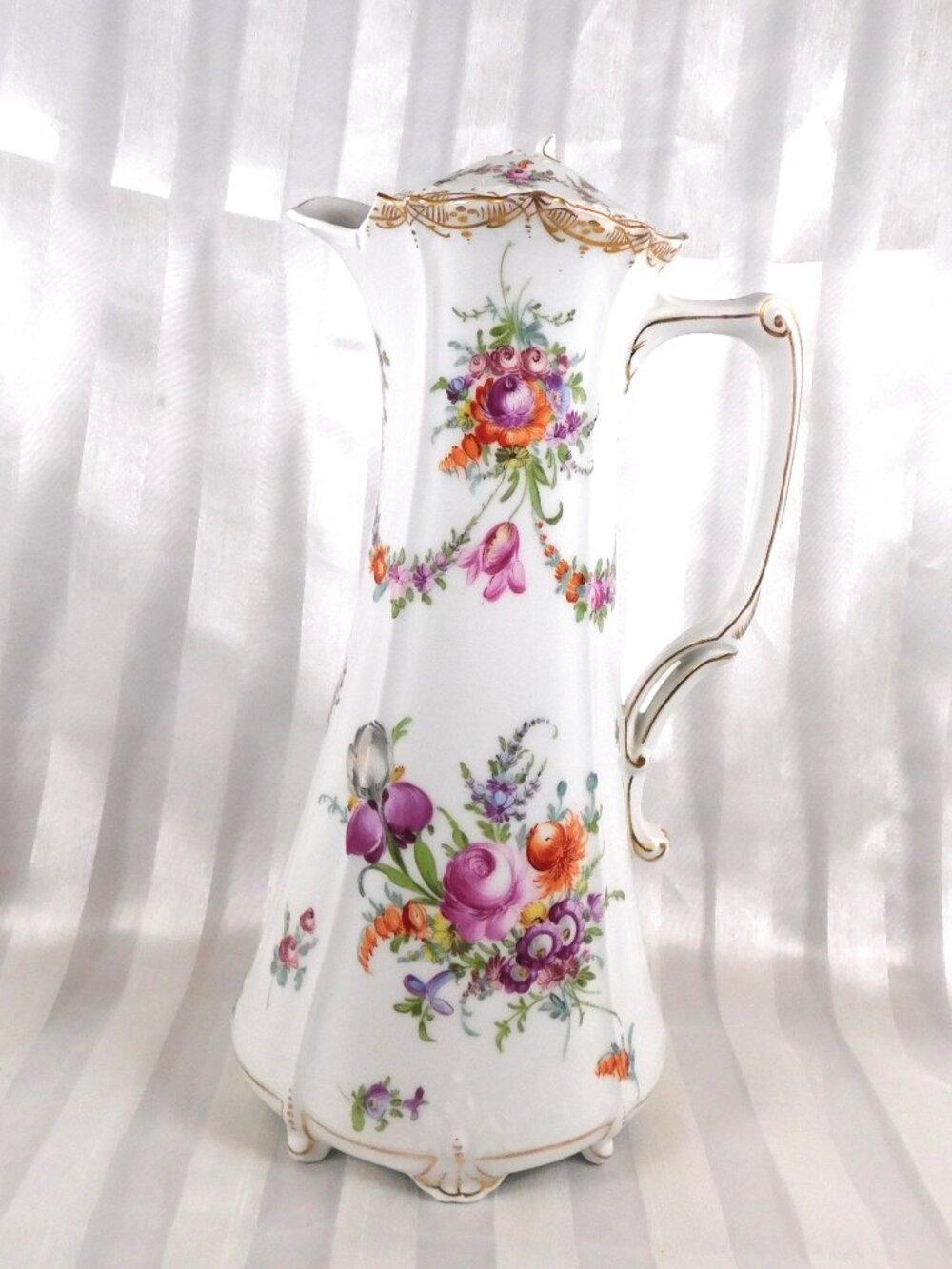 Dresden Floral Chocolate Pot-Damaged # 26100